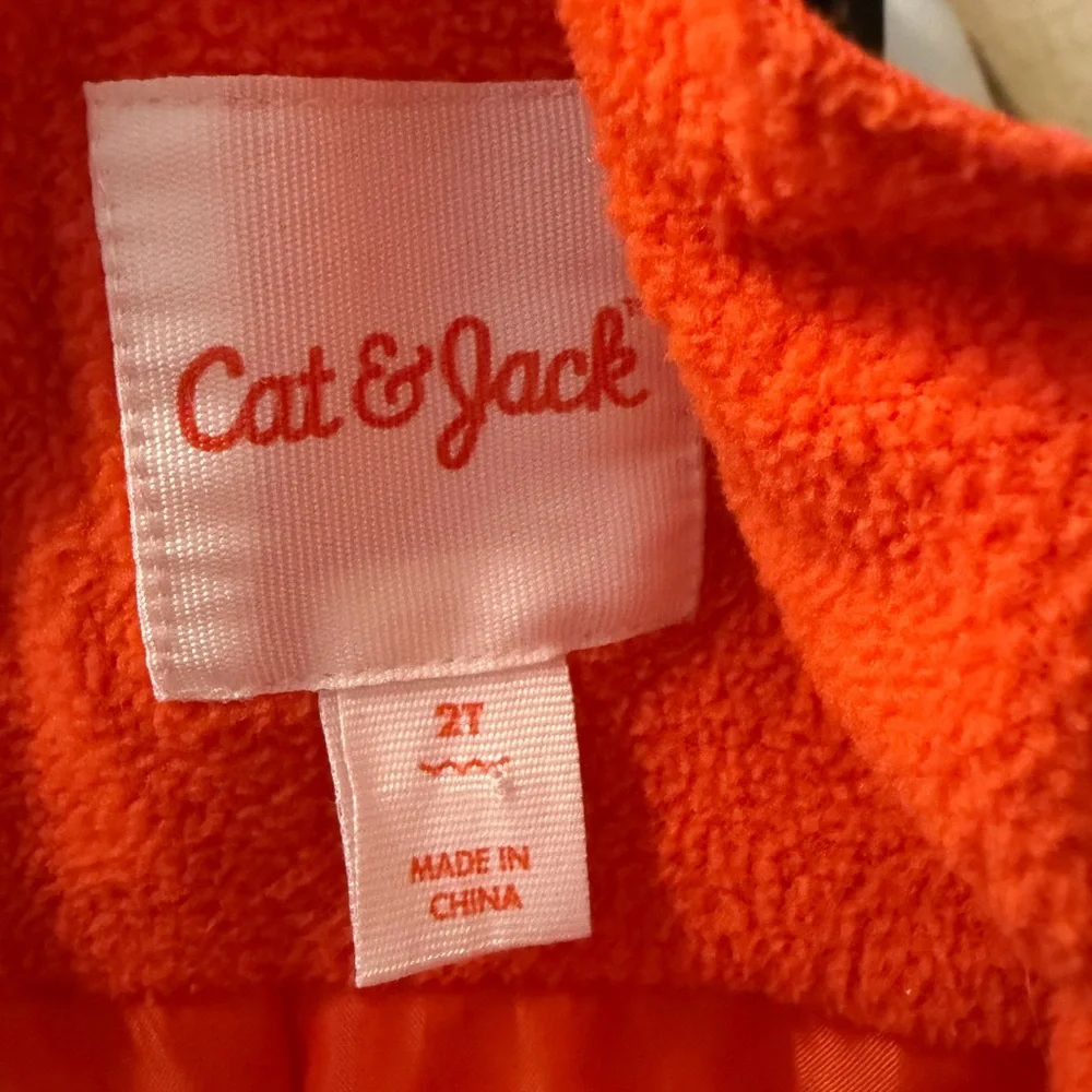Cat & Jack 2T Orange Snow Overalls Insulated Waterproof Toddler Ski Adjustable